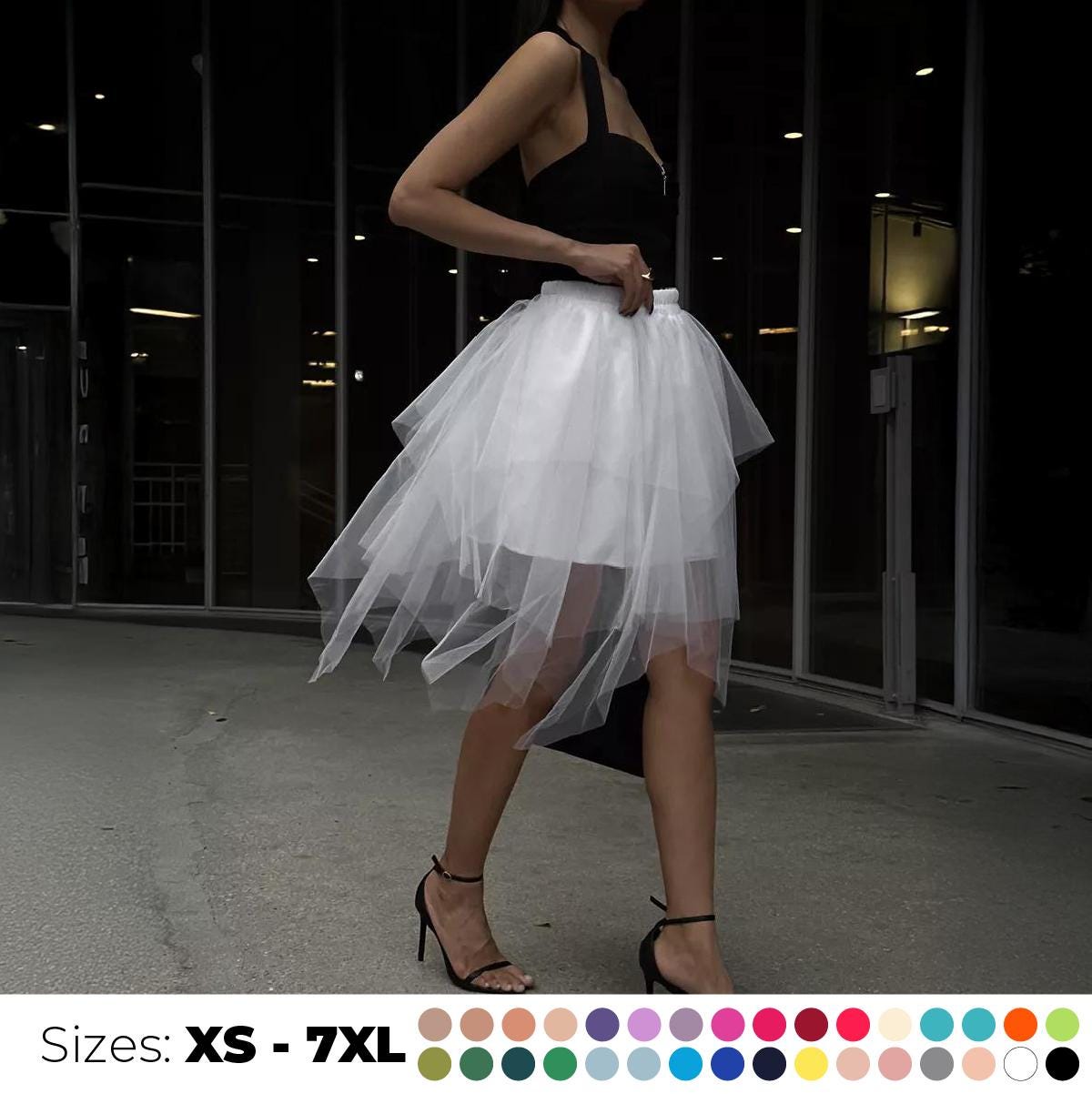 White Tulle Skirt Xs Half Half Black White Adult Tutu Tulle Skirt