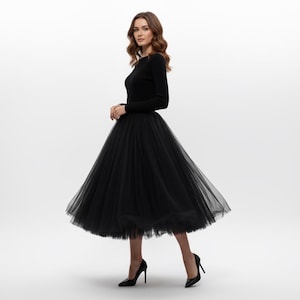 ladies black tutu dress Long Black Tutu Dress for Women