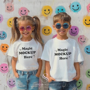 CC9018 White, Youth Comfort Colors Mockup, Kids Comfort Colors Shirt, White Kids Tee, Comfort Colors 9018 Mockup, Trendy Kids Mockups