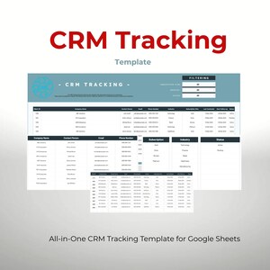 CRM Tracking Template, Google Sheets CRM, Sales & Lead Management, Customer Relationship Tool, Sales Follow-Up Tracker, CRM System