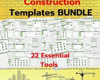 Construction Management Bundle for Google Sheets and Excel — Contractor Tools and Project Documentation Kit
