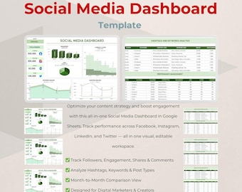 Social Media Dashboard für Google Sheets — Engagement Tracker & Google Tracking
