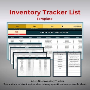 Modèle de liste de suivi d&#39;inventaire | Suivez les entrées et les sorties de stock, les coûts des articles et les quantités dans Google Sheets | Gestion des stocks de l&#39;entreprise