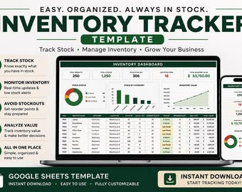 Stock Inventory Tracker | Inventory Management Spreadsheet | Google Sheets Business Inventory Template
