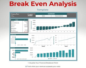 Break Even Analysis Dashboard for Google Sheets — Profit Planning & Financial Tracker