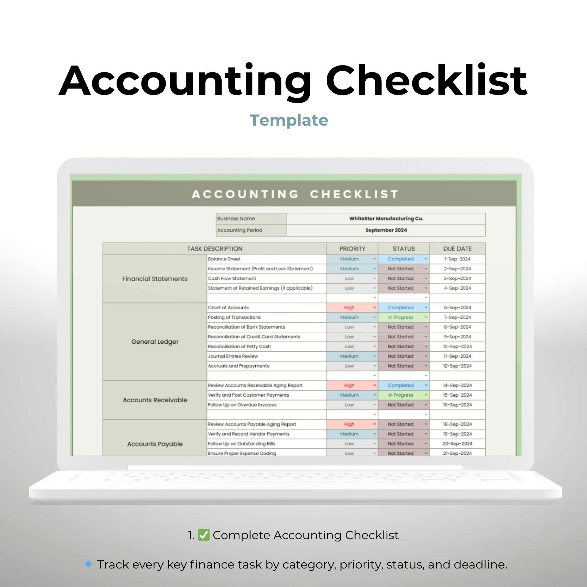Daily Accounting Checklist.pdf Accounting Checklist Template | Bookkeeping Task Tracker | Monthly ...