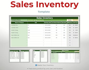 Sales Inventory Template: Google Sheets Tracker (Digital Download