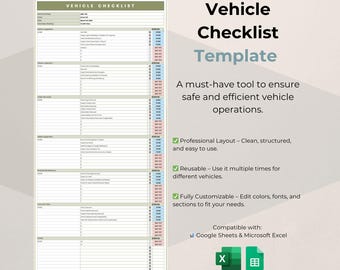 Car Maintenance Log Template | Google Sheets Vehicle Tracker