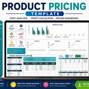 Kalkylblad för produktpriser | Kostnadsanalys och vinstmarginalkalkylator | Prissättningsinstrumentpanel i Google Sheets