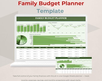 Family Budget Planner Template Google Sheets Monthly Expense Tracker Personal Finance Dashboard