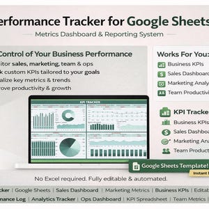 Google スプレッドシートのパフォーマンス トラッカー - 指標ダッシュボードとレポート システム