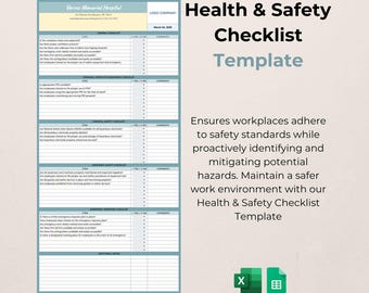 Health & Safety Checklist Template: Workplace Inspection (Google Sheets)