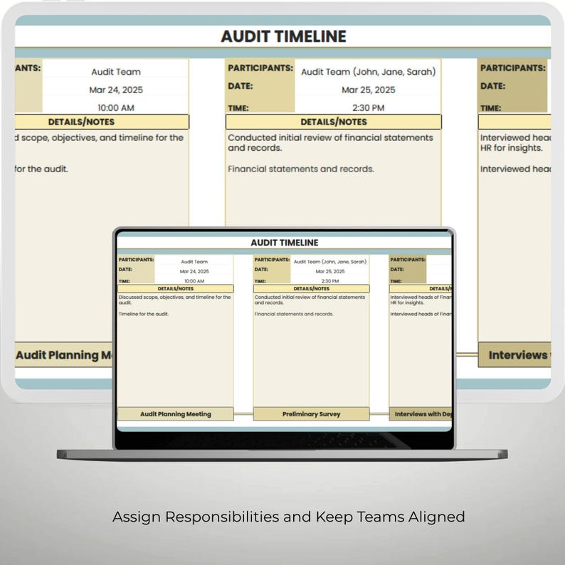Audit Timeline Template for Google Sheets | Audit Process Planner - Etsy