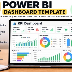 BI-Dashboard-Vorlage für Google Tabellen | KPI-Dashboard | Datenanalyse & -visualisierung