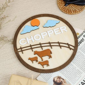 Personalized Farm-Themed Wooden Name Sign for Boys – Custom Nursery Wall Decor, Baby Room Name Sign, Rustic Farm Animal Theme