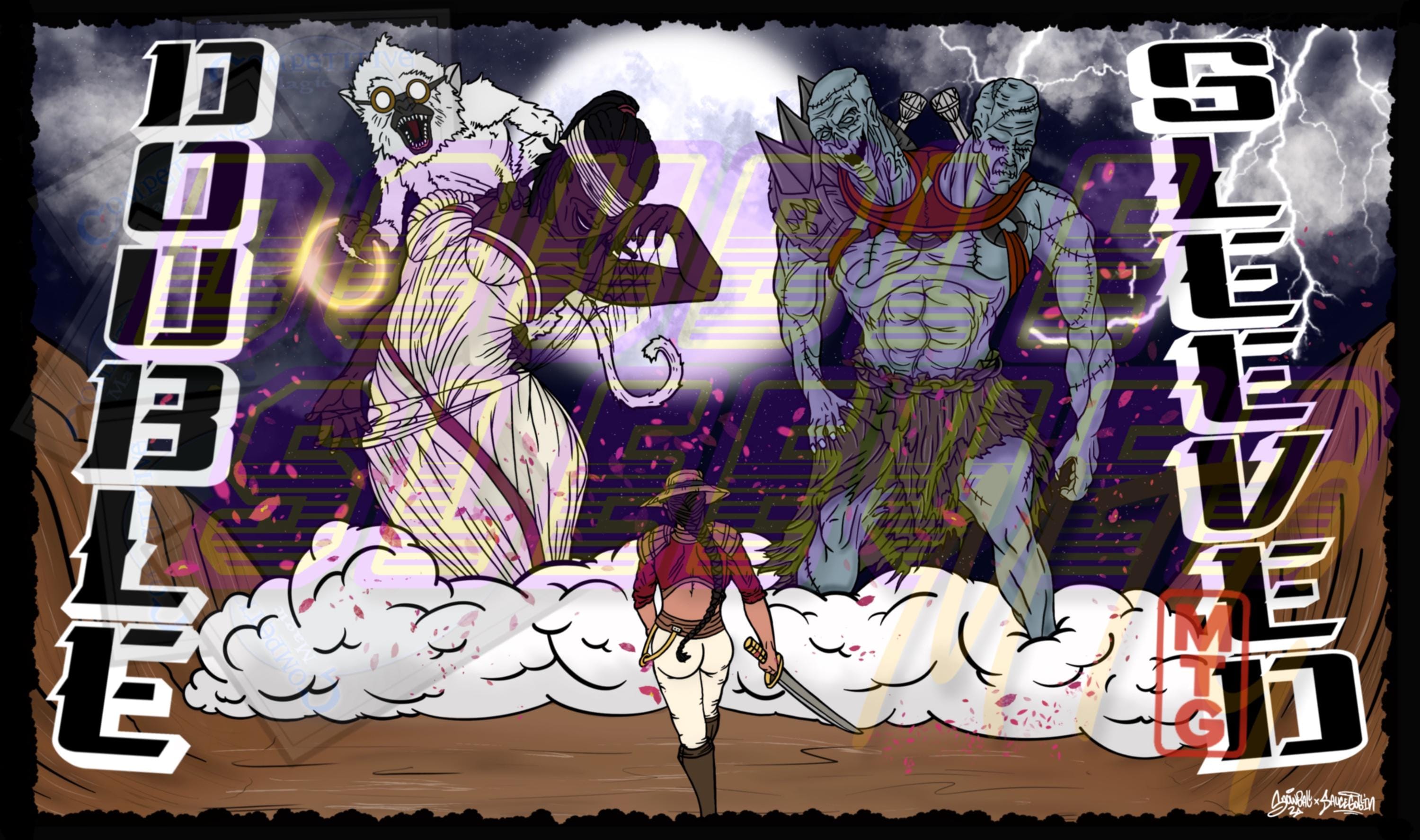 The Showdown -Double Sleeved MTG Playmat (Designed by Snowballin)