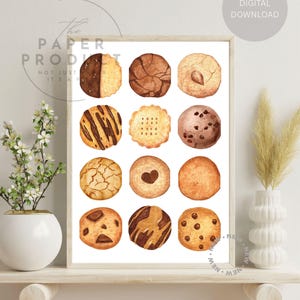 Watercolor Cookies Print: Whimsical Kitchen Wall Art (Digital Download)