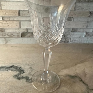 Set of 2 - Bohemia Crystal Wine Glasses – Cut Czech Lead Crystal w/ Faceted Stems in Box – Vintage Barware, Wedding Gift