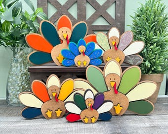 Primitive Cute Turkey Shelf Sitter, Fall Decor, Thanksgiving Decor for Home
