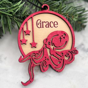 Octopus Ornament, Personalized Octopus Christmas Ornament for Tree, Custom Octopus Lover Gift