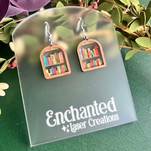 Bookcase Earrings, Book Earrings, Earrings for Book Lover, Bookworm Jewelry, Book Accesories, Gift for Friend