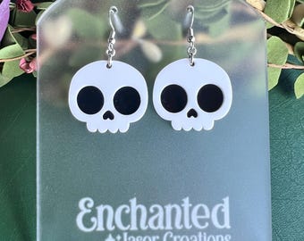 Cute Skull Earrings, Playful Skull Jewelry, Mini Skull Earrings, Large Skull Earrings, Gothic Accessories, Whimsical Halloween Jewelry