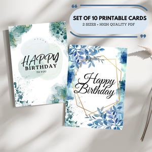 Cartão de aniversário em aquarela | Download em PDF para impressão | Cartão de aniversário floral em aquarela | Cartão de aniversário estético | Presente de aniversário para esposa, mãe