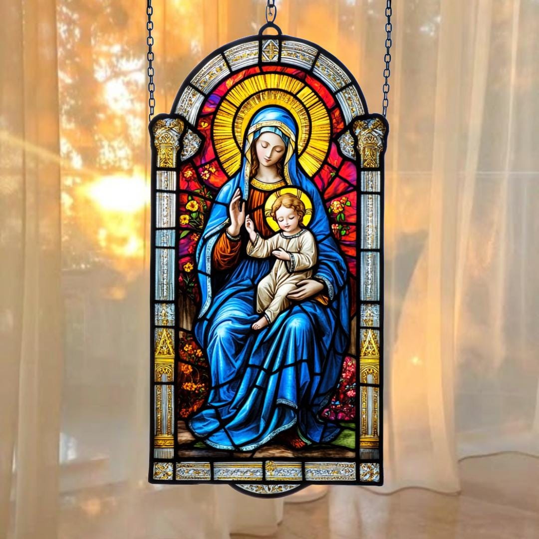 限定希少！エジプトへ☆ステンドグラス マリア イエス生誕 クリスマス 限定希少！エジプトへ☆ステンドグラス マリア イエス生誕