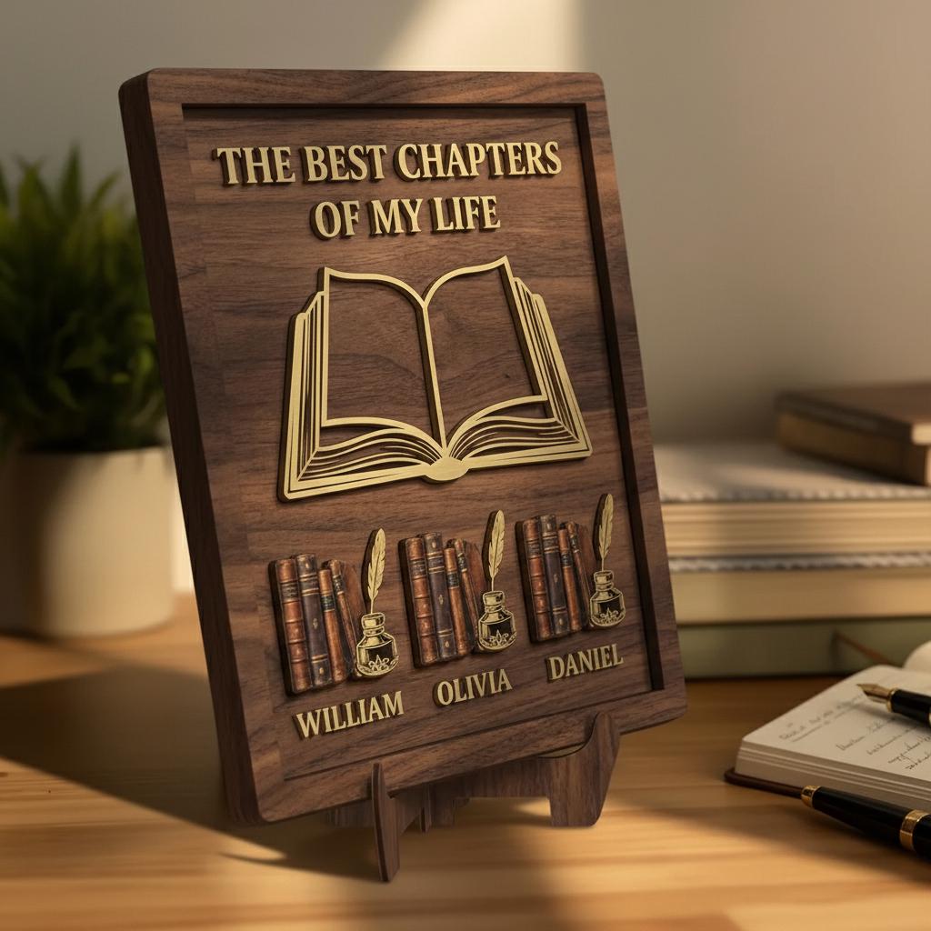 Personalized Family Chapters Wooden Sign, Custom Book Lover Gift for ...