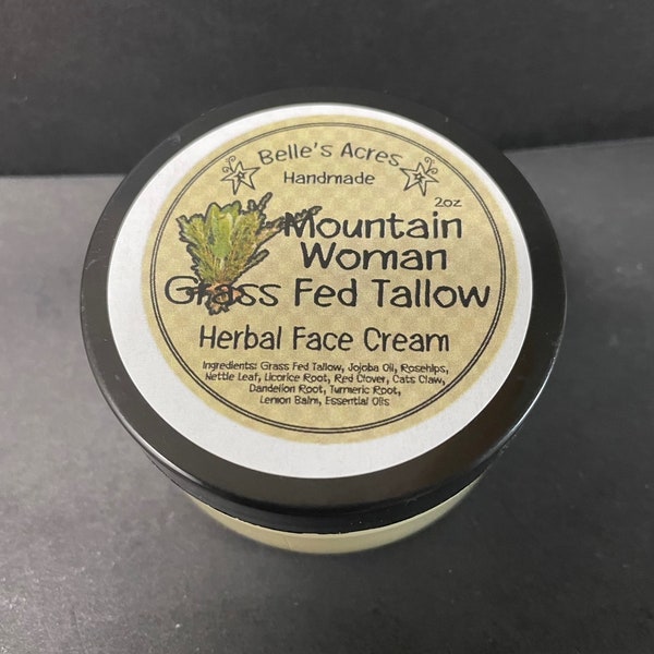 Mountain Woman Grass Fed Tallow Vanilla Manuka Honey Herbal Face Cream