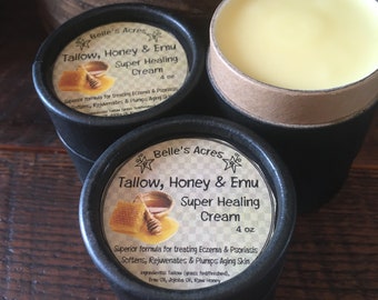 Grass fed Tallow Emu & Honey Super Healing Cream