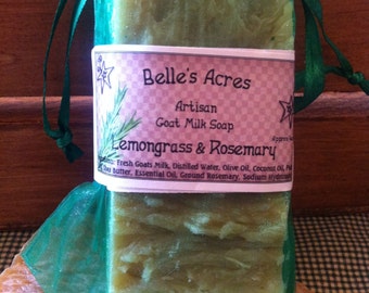 All Natural Goat Milk Soap with Lemongrass & Rosemary