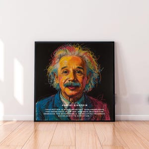 Albert Einstein Portrait Poster: Inspirational Science Quote (Digital Download)