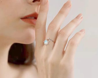 Boho Adjustable Ring for Women – Stress Relief, Spinning, Eye of the Sun, Bohemian Jewelry, Trendy Gift