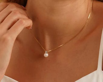 淡水養殖AAAAA品質 本物の本物の真珠ストランドネックレス 女性用 ファインジュエリー バレンタインデーギフト, 18Inch 7.5-8.5mm, 淡水養殖AAAAA品質 本物の本物の真珠ストランドネックレス 女性用