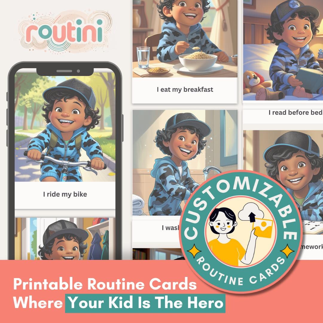 Customized Daily Routine Cards: Your Kid is the Routine Hero - Etsy