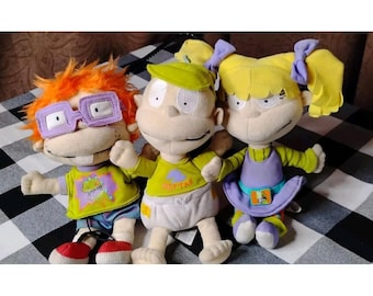 VINTAGE!!! Mattel 1998/99 Rugrats Viacom Plush Toys. Lot Of THREE - W
