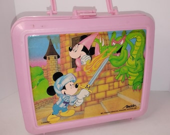 Aladdin Disney Mickey Mouse & Dragon Minnie Princess Pink Lunchbox No Thermos