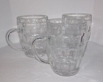 3 kuiltjes met duimafdrukmokken 20 Ounce Frankrijk Set van 3 vintage