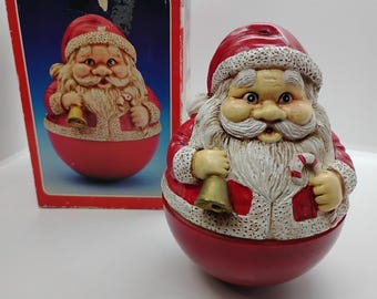 Vintage Christmas 80s ROLY POLY Santa - 3