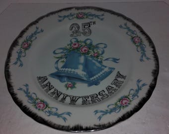 VINTAGE bord voor 25e verjaardag Blue Bells