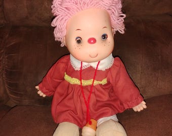 Vintage Large Ice Cream Doll Girl 16" Tall 1980's PINK Hair - O