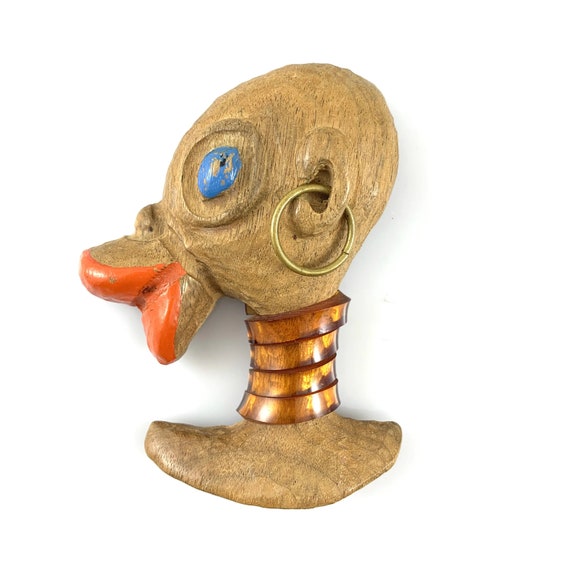 HUGE 1940s Elzac of California Handmade Wood & Luc