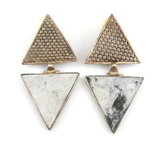 HUGE Vintage 1980s Handmade Sterling Silver & Ston