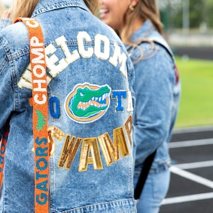 Gators Orange and Blue Beaded Strap and Clear Bag