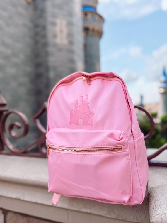 Pink Castle Embroidered Backpack - Kingdom World Magic Parks  display picture 1