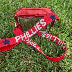 Doorzichtige door stadion goedgekeurde Phillies Baseball-tas en tasriempje met kralen