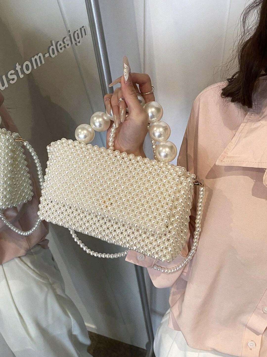 Pearl Beaded Bridal Bag main image 1
