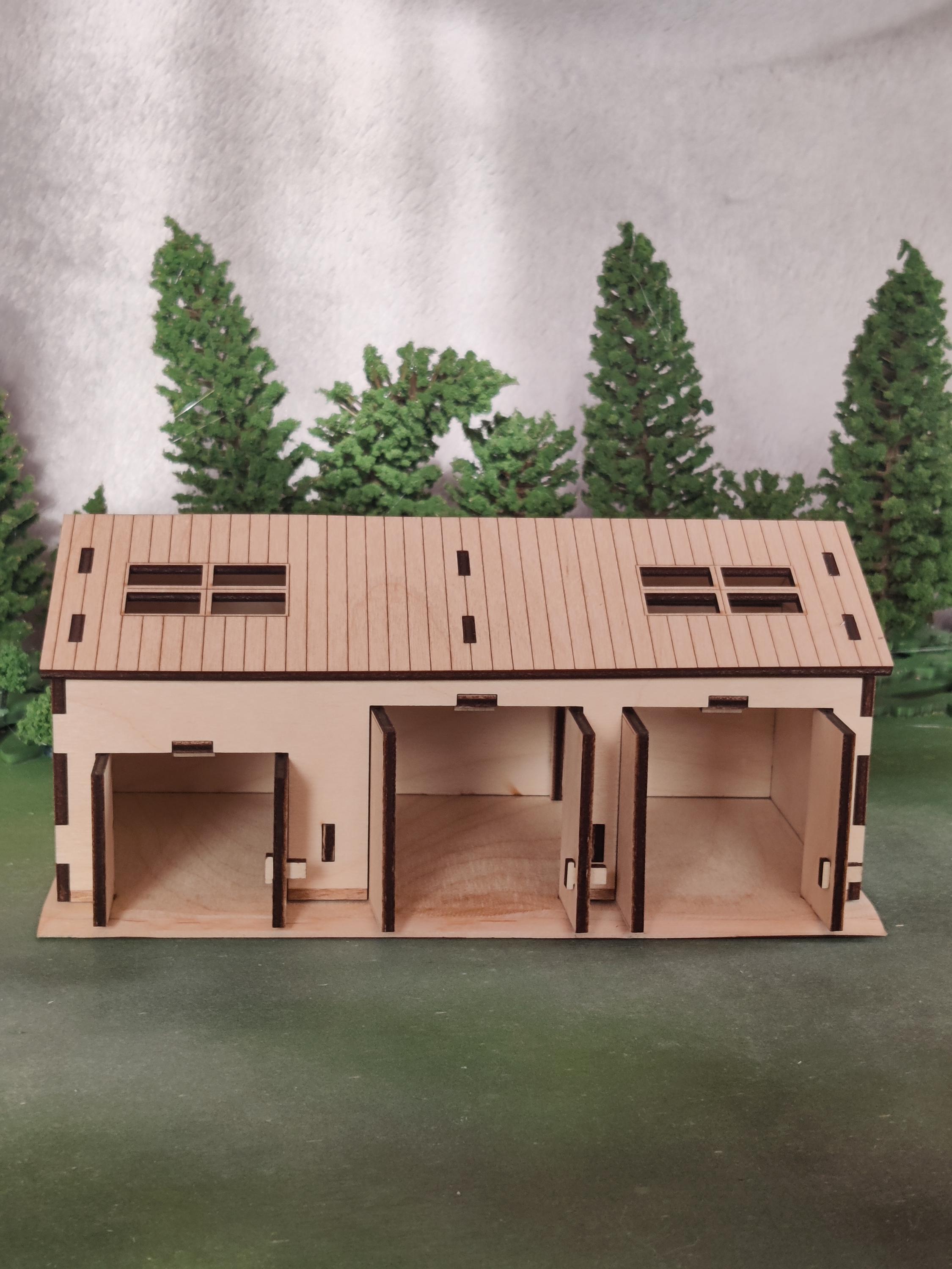 1:64 Scale Large Garage Kit for Diorama - Scenery Building for Die