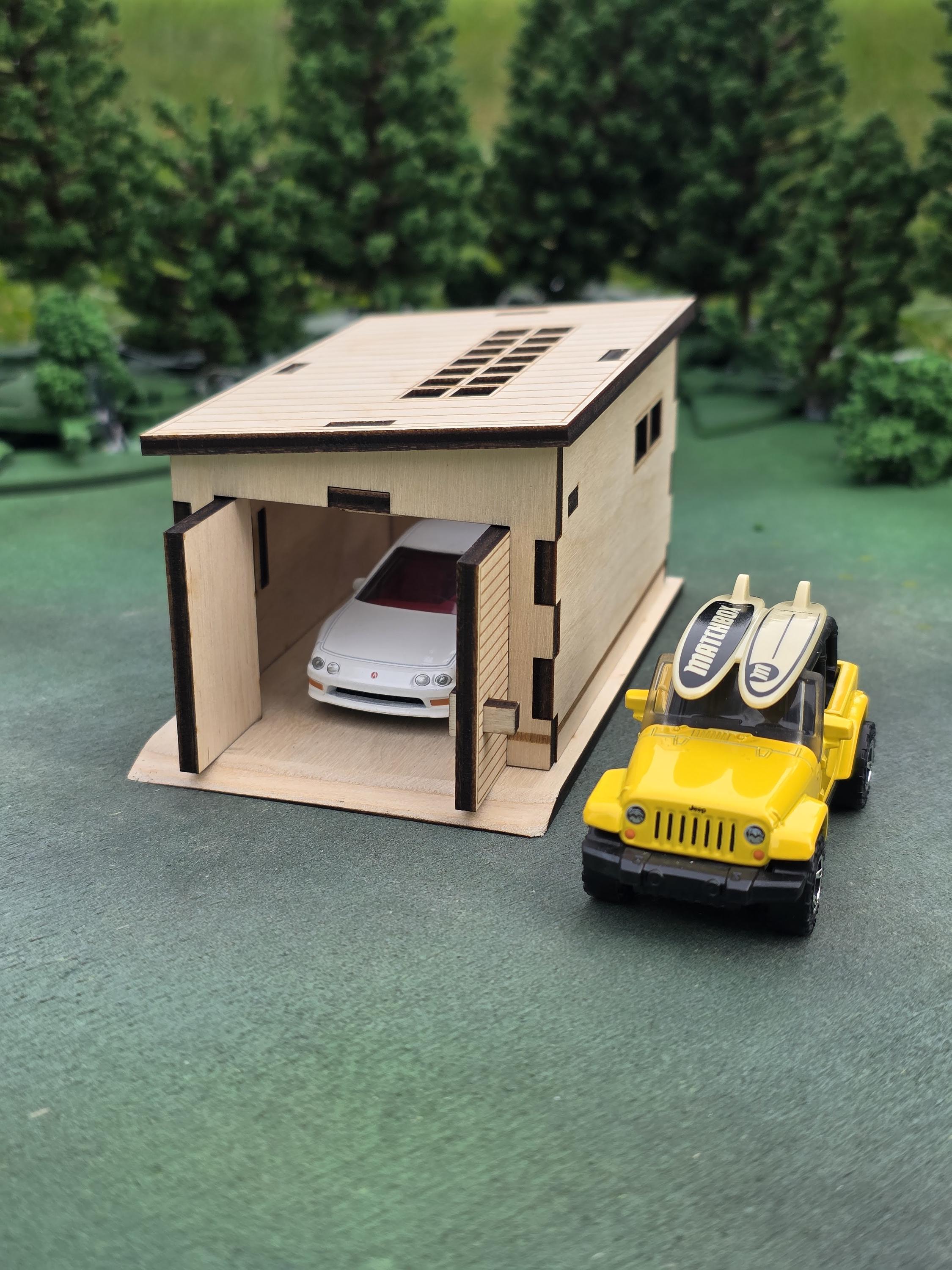 1:64 Scale Wooden Garage Kit - Diorama Shed for Diecast Cars - Etsy